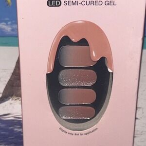 Dashing Diva Glaze Semi-Cured Gel Nail Strips Velvet Blush Mauve Ombre 32ct